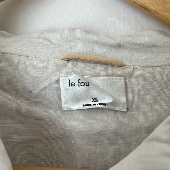 Le fou Wilfred Linen jacket aritzia size XS cream white mother of pearl button - Picture 2 of 8